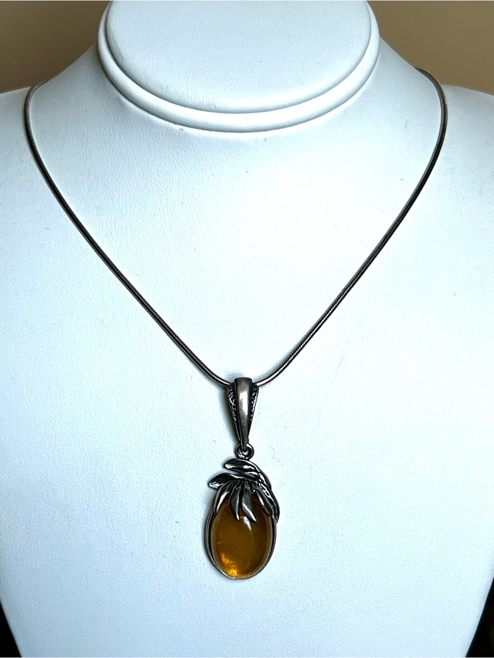 Vintage Yellow Amber Pendant Necklace set | 2 Interchangeable Pendants on  Chain